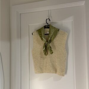 Mango Knit Vest Cream Size S (Includes Styling Scarf)